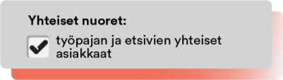Yhteiset nuoret- valintaruutu.