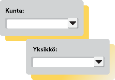 Kunta- ja yksikkösuodatin.