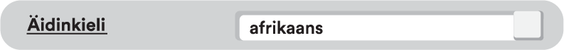 Äidinkieli -tietokenttään kokonaisuudessaan kirjoitettu uusi sisältö: 