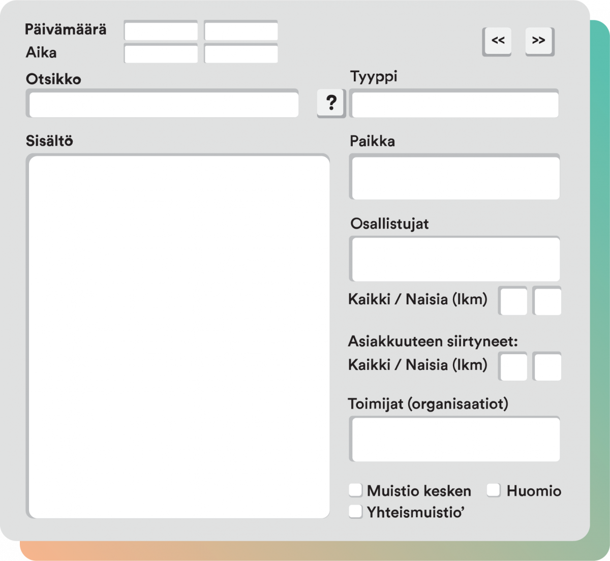 Toimintamuistioikkuna.