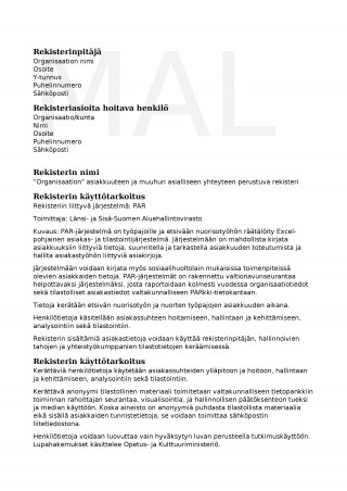 Tietossuojaseloste 2018